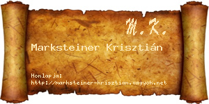 Marksteiner Krisztián névjegykártya